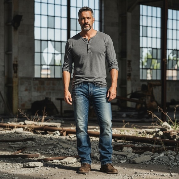 Silver GORDIE Men’s Jeans SZ 36x29 Straight Leg Relaxed Fit Dark Wash Fading - Picture 1 of 7